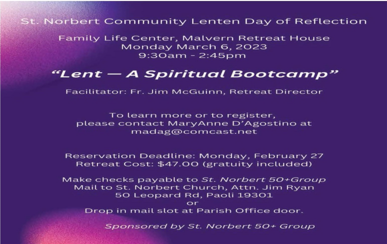 Lenten Day of Reflection – St Norbert Parish